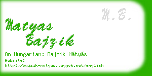 matyas bajzik business card